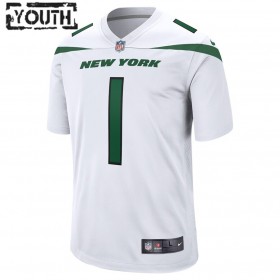 Maillot New York Jets Zach Wilson 1 Nike Blanc 2021 NFL Draft - Enfant